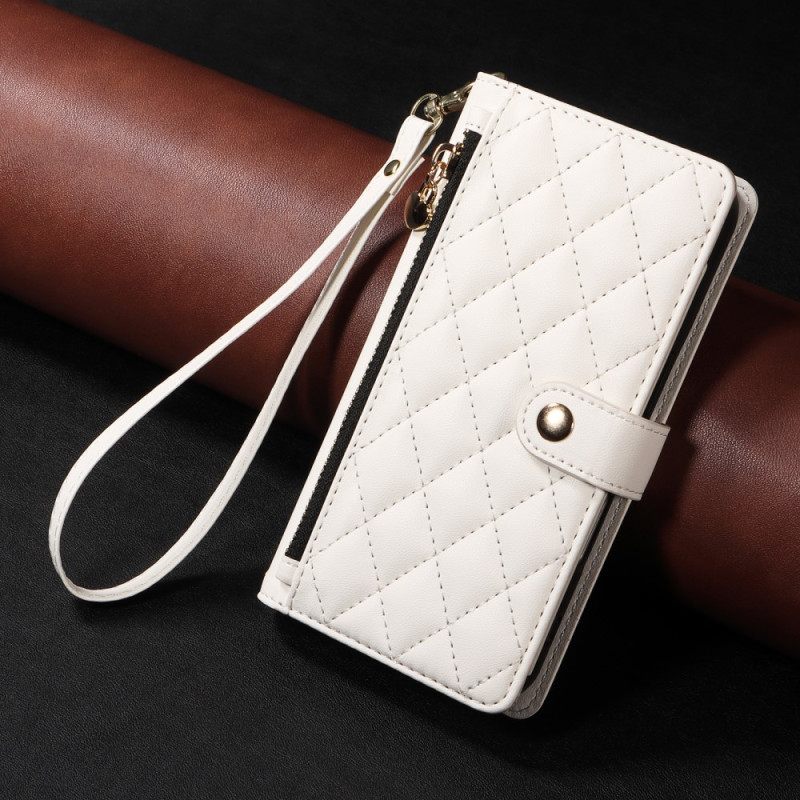 Leren Hoesje Xiaomi Redmi Note 14 5g Gewatteerd Met Bandjes Bescherming Hoesje