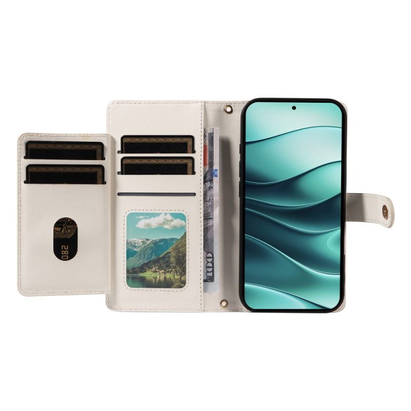 Leren Hoesje Xiaomi Redmi Note 14 5g Gewatteerd Met Bandjes Bescherming Hoesje