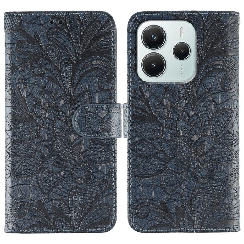 Leren Hoesje Xiaomi Redmi Note 14 5g Kanten Mandala Bescherming Hoesje