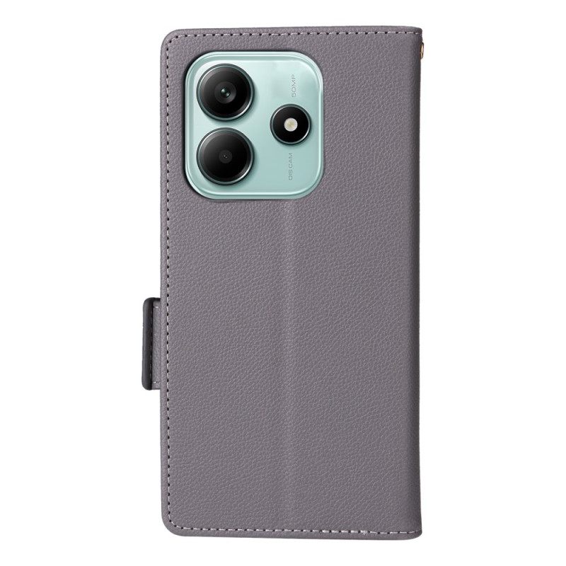 Leren Hoesje Xiaomi Redmi Note 14 5g Lychee Textuur Met Bandje Bescherming Hoesje