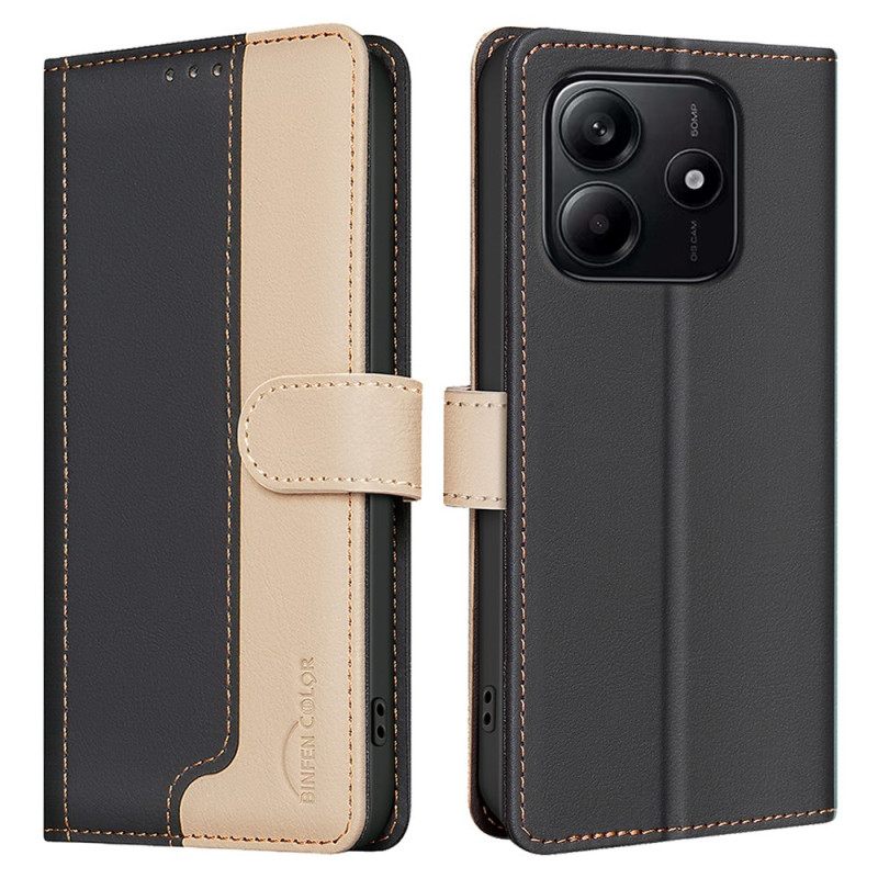 Leren Hoesje Xiaomi Redmi Note 14 5g Tweekleurig Binfen Kleur