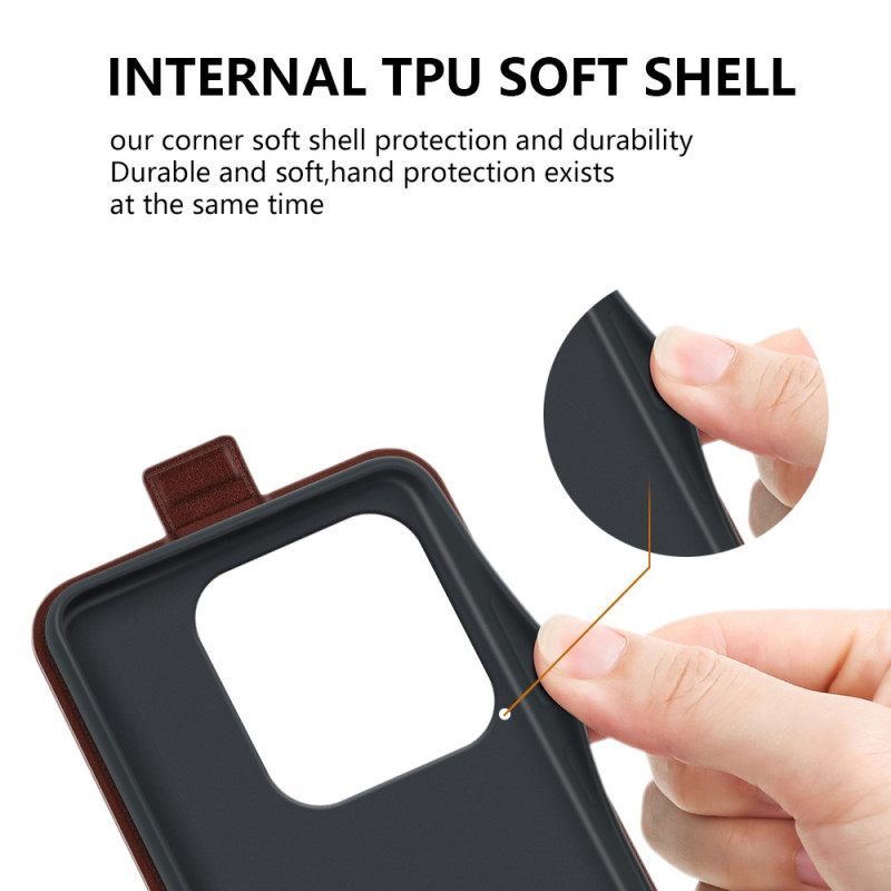 Leren Hoesje Xiaomi Redmi Note 14 5g Verticale Klep En Kaartsleuf