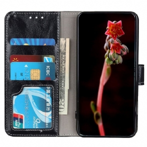 Folio-hoesje voor OnePlus Nord 2T 5G Anti-fall Luxe Stiksels Met Leereffect
