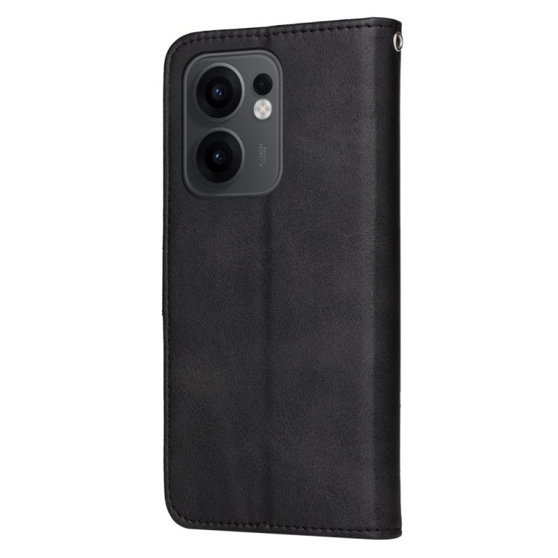 Bescherming Hoesje Oppo Reno 13f 4g / 5g / 13 Fs 5g Effen Kunstleer Met Bandje