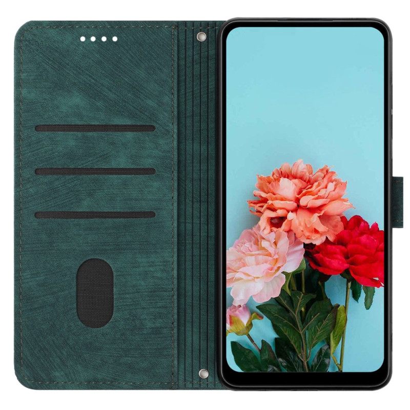 Folio-hoesje Oppo Reno 13f 4g / 5g / 13 Fs 5g Telefoonhoesje Bandje Met Geometrische Lijnen