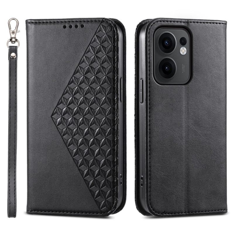 Folio-hoesje Voor Oppo Reno 13f 4g / 5g / 13 Fs 5g Diamanten En Bandje