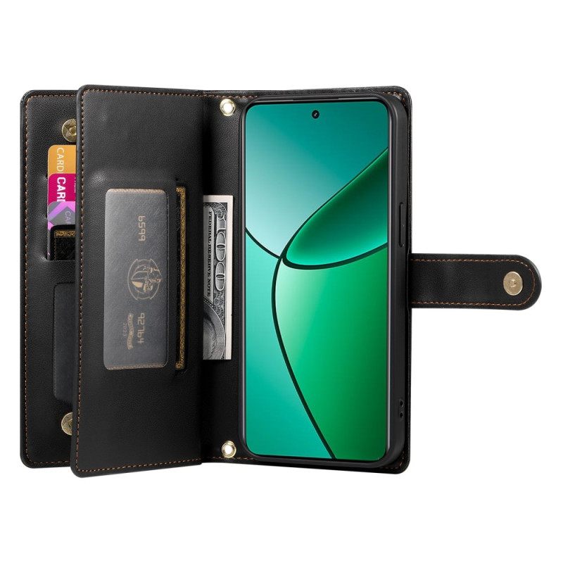 Leren Hoesje Oppo Reno 13f 4g / 5g / 13 Fs 5g Portemonnee En Bandjes Bescherming Hoesje