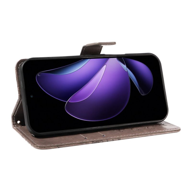 Leren Hoesje Oppo Reno 13f 4g / 5g / 13 Fs 5g Reuzenvlinders Bescherming Hoesje