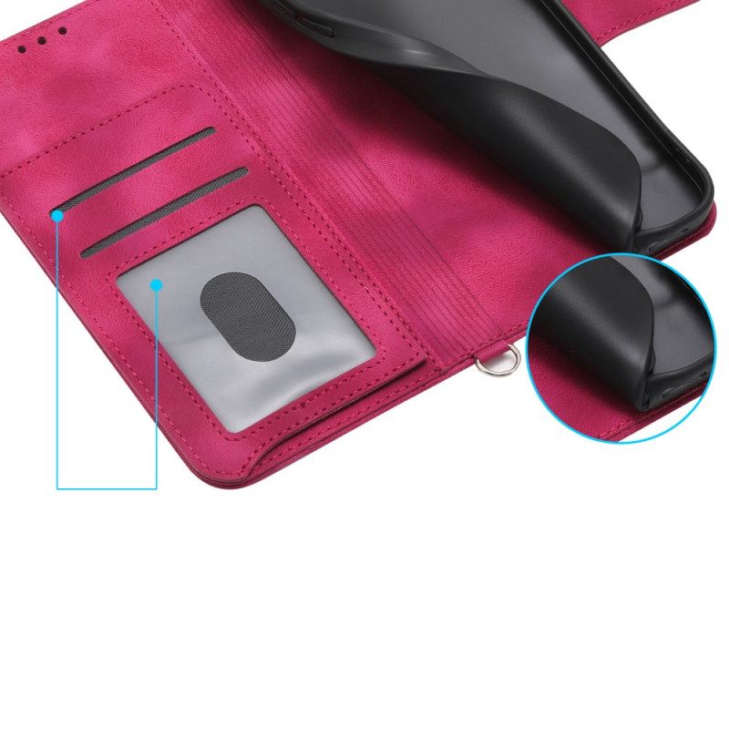 Leren Hoesje Oppo Reno 13f 4g / 5g / 13 Fs 5g Suède Kantlook Met Bandje En Schouderband Bescherming Hoesje