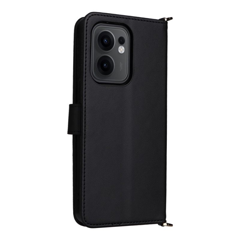 Leren Hoesje Voor Oppo Reno 13f 4g / 5g / 13 Fs 5g Premium Retro Schouderband En Koord