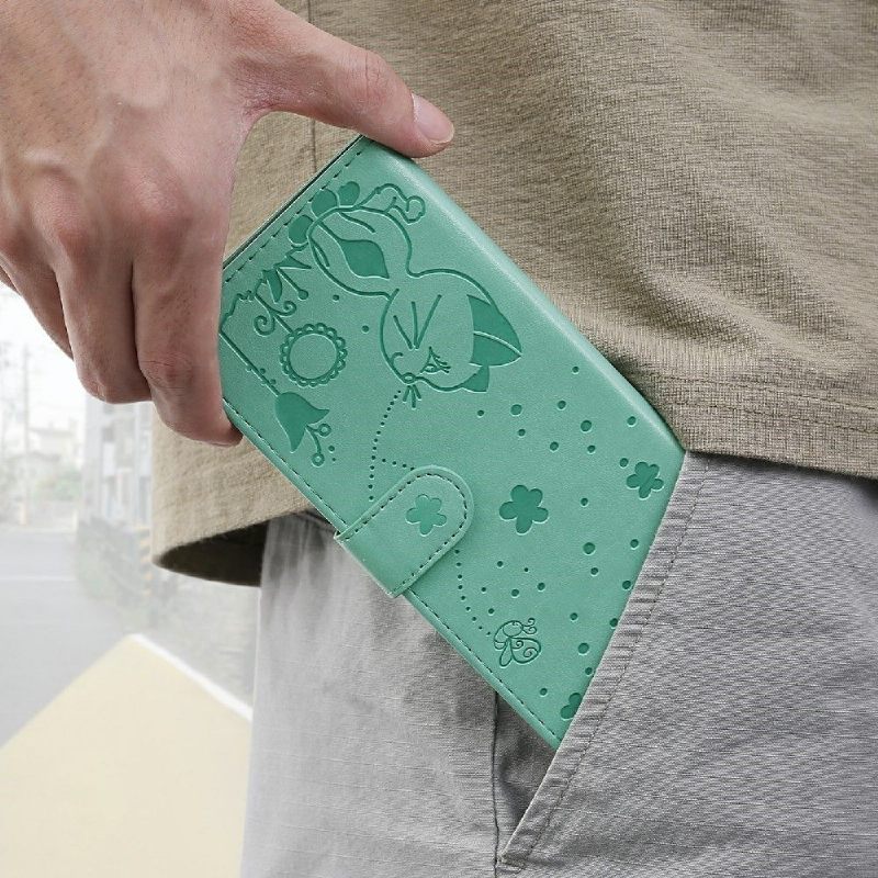 Folio-hoesje voor Realme C21 Anti-fall Kattenillustratie