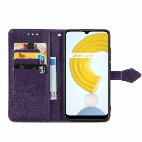Leren Hoesje voor Realme C21 Mandala-reliëf In Kunstleer