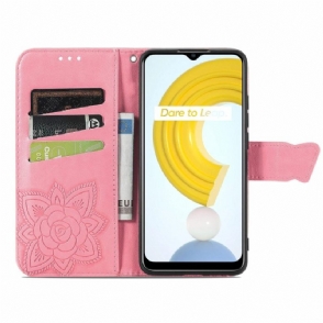 Leren Hoesje voor Realme C21 Reliëfvlinder