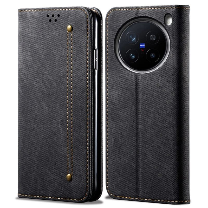 Folio-hoesje Vivo X200 Pro Telefoonhoesje Denimstructuur