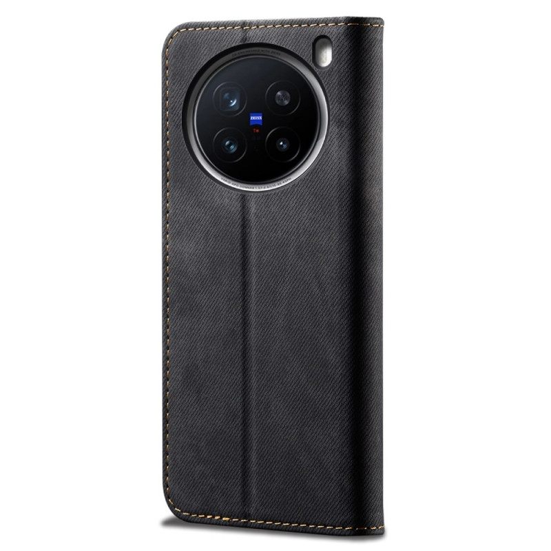 Folio-hoesje Vivo X200 Pro Telefoonhoesje Denimstructuur