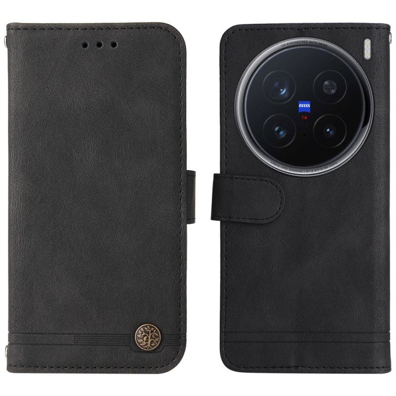 Folio-hoesje Vivo X200 Pro Telefoonhoesje Klinknagels Met Suède-effect Decoratie