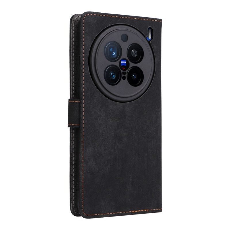 Folio-hoesje Vivo X200 Pro Telefoonhoesje Suède-effect Band