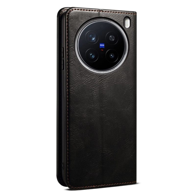 Folio-hoesje Voor Vivo X200 Pro Gewaxt Kunstleer