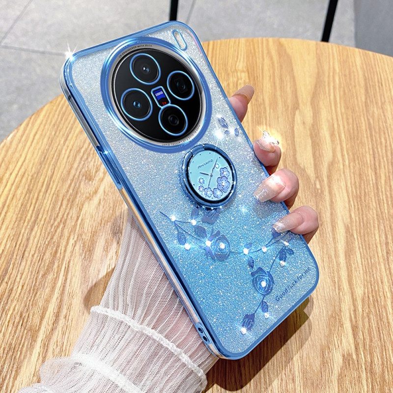 Hoesje Vivo X200 Pro Bloem- En Strass-standaard Kadem Bescherming Hoesje