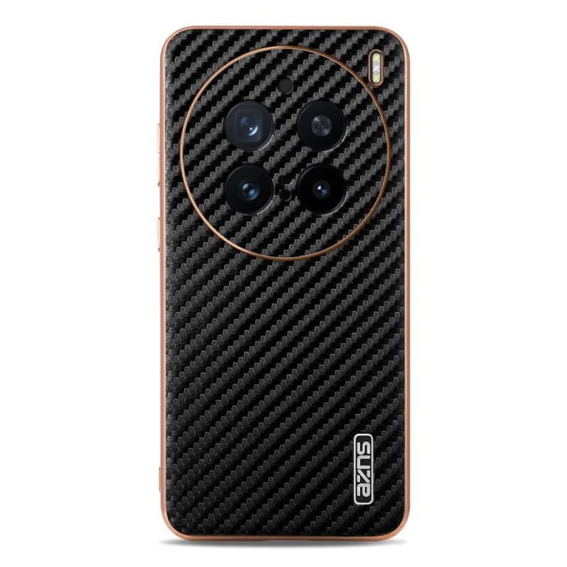 Hoesje Vivo X200 Pro Portemonnee Met Ritssluiting Van Koolstofvezel