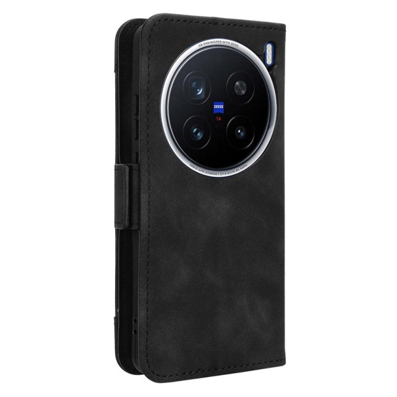 Leren Hoesje Vivo X200 Pro Meerdere Kaartsleuven Bescherming Hoesje