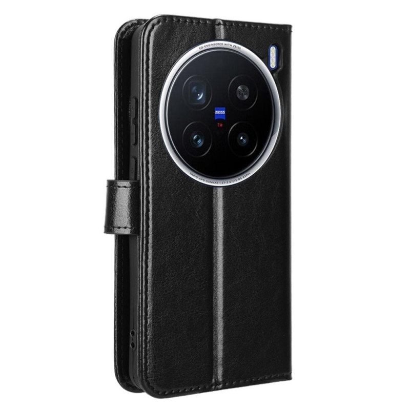 Leren Hoesje Vivo X200 Pro Opvallend Imitatieleer Bescherming Hoesje