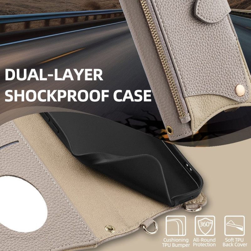 Leren Hoesje Vivo X200 Pro Spiegel En Schouderband Bescherming Hoesje