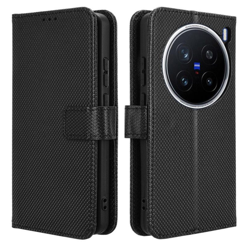 Leren Hoesje Voor Vivo X200 Pro Diamantstructuur