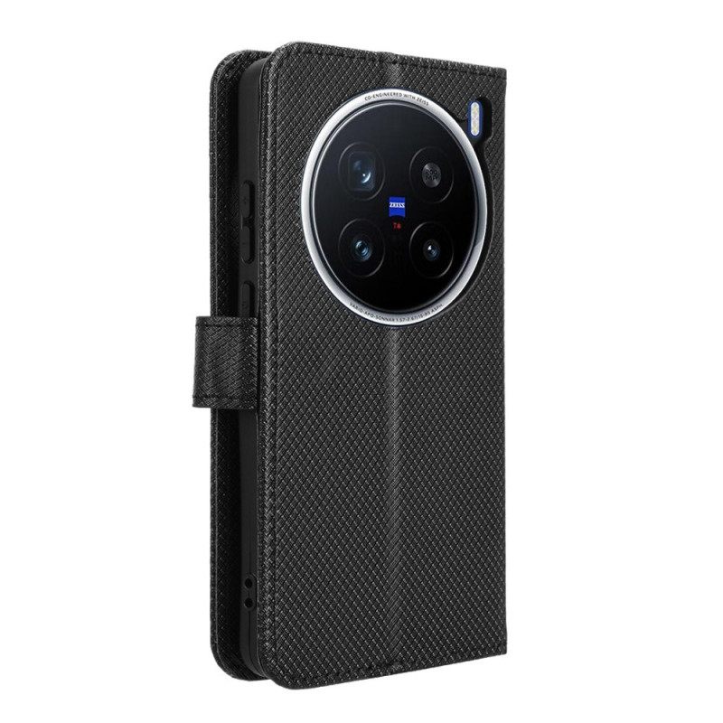 Leren Hoesje Voor Vivo X200 Pro Diamantstructuur