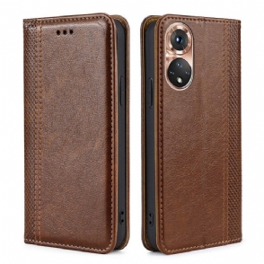Bescherming Hoesje voor Honor 50 Folio-hoesje Vintage Lederen Stijl