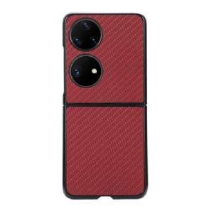 Hoesje voor Huawei P50 Pocket Getextureerde Koolstofvezel