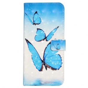 Flip Case Leren Poco C85 Drie Vlinders