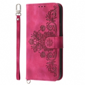 Folio-hoesje Poco C85 Telefoonhoesje Suède Kanteffect