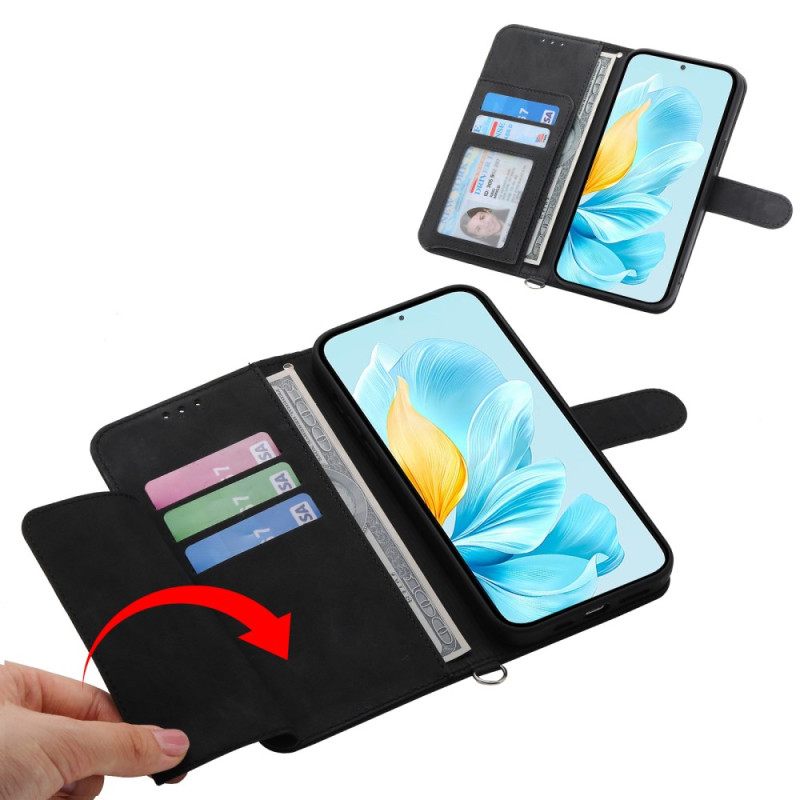 Folio-hoesje Poco C85 Telefoonhoesje Suède Kanteffect