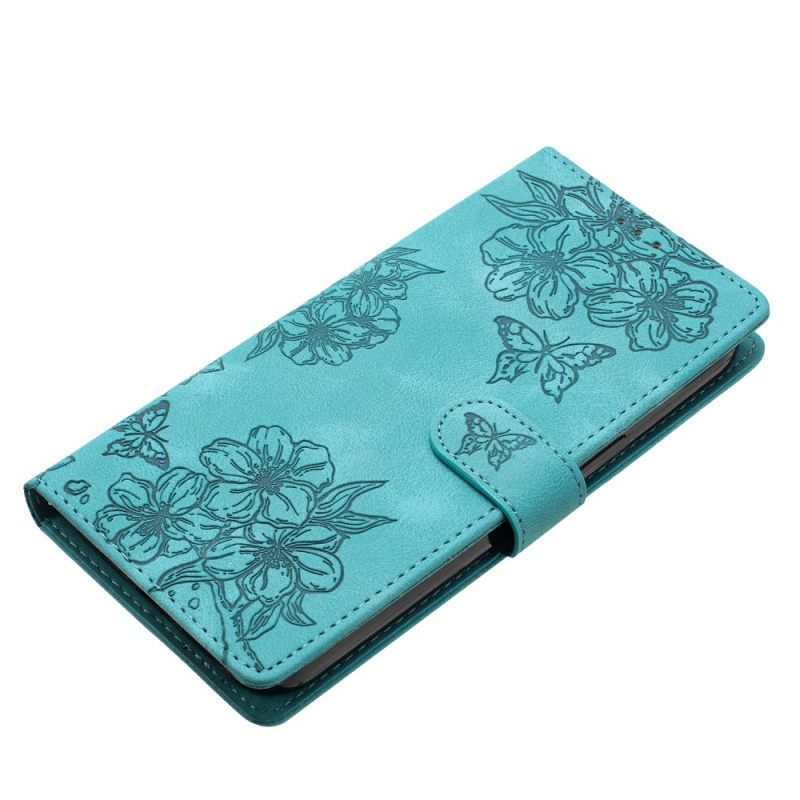 Leren Hoesje Poco C85 Bloemenprint