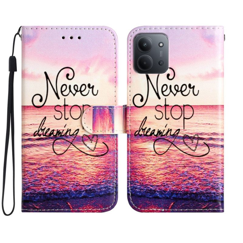 Leren Hoesje Poco C85 Nooit Stoppen Met Dromen