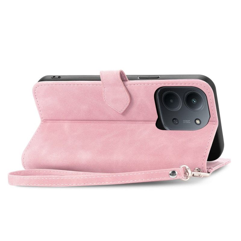 Leren Hoesje Voor Poco C85 Portemonnee Met Kant