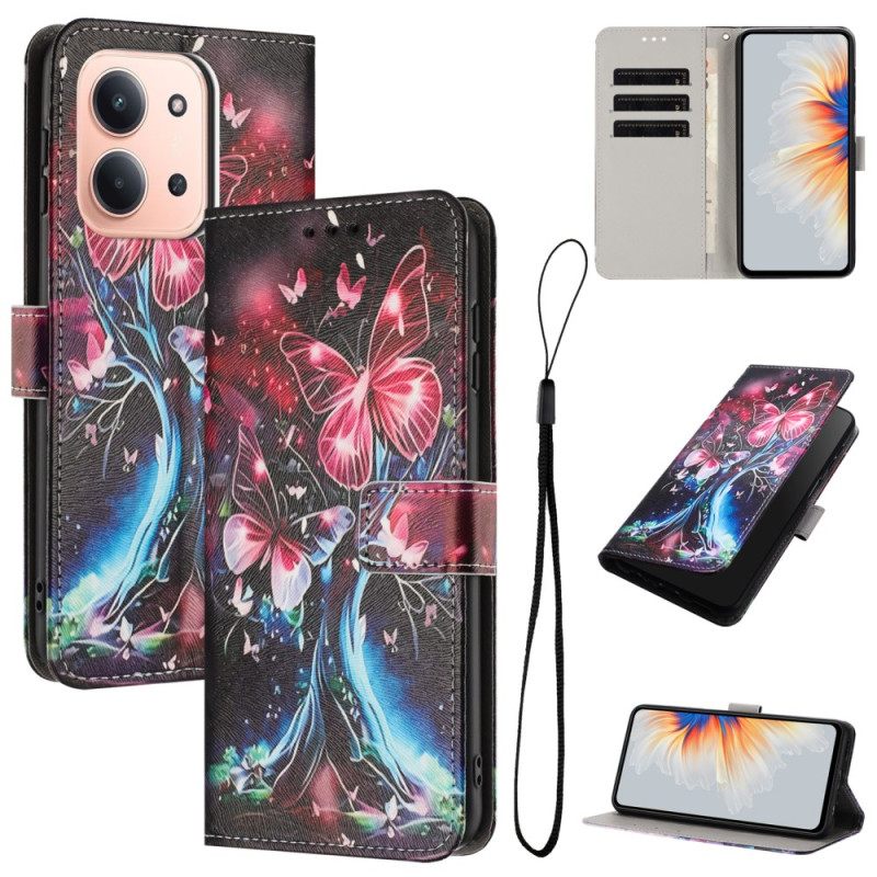 Leren Hoesje Voor Poco C85 Vlinderboom