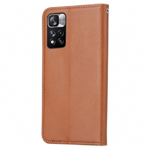 Flip Case voor Xiaomi Redmi Note 11 / Note 11S Stand Case Leder Effect