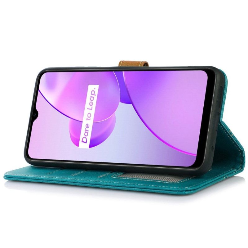 Folio-hoesje voor Xiaomi Redmi Note 11 / Note 11S Premium Kunstleer Met Stiksels