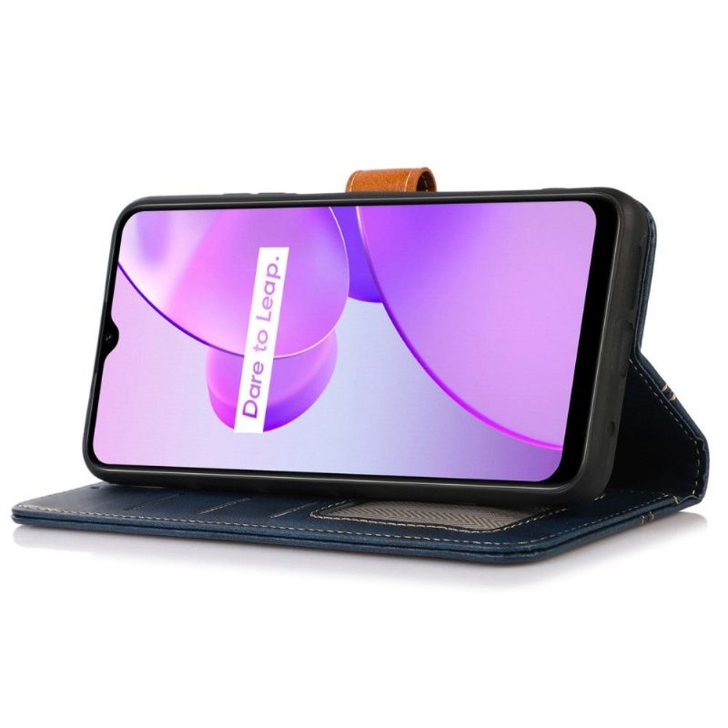 Folio-hoesje voor Xiaomi Redmi Note 11 / Note 11S Premium Kunstleer Met Stiksels