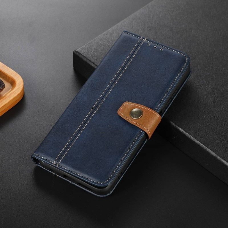 Folio-hoesje voor Xiaomi Redmi Note 11 / Note 11S Premium Kunstleer Met Stiksels