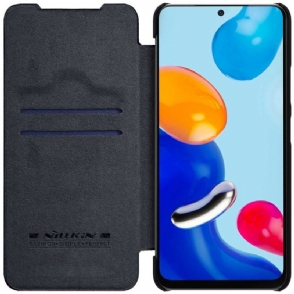 Folio-hoesje voor Xiaomi Redmi Note 11 / Note 11S Qin-serie Leereffect