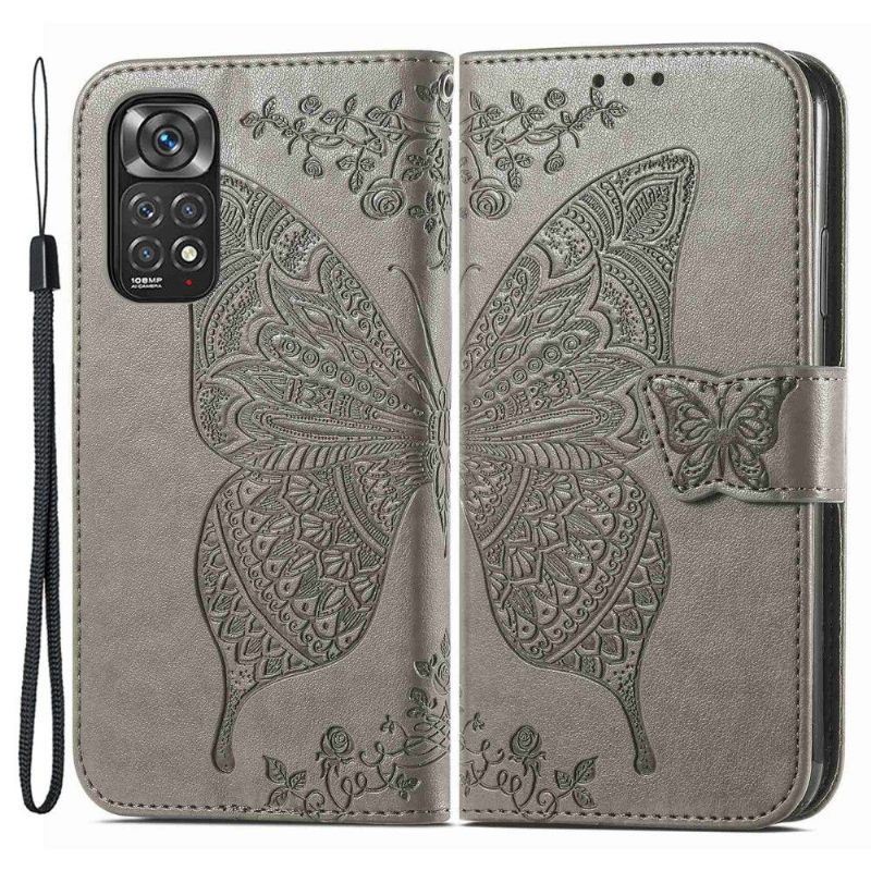 Folio-hoesje voor Xiaomi Redmi Note 11 / Note 11S Reliëfvlinder