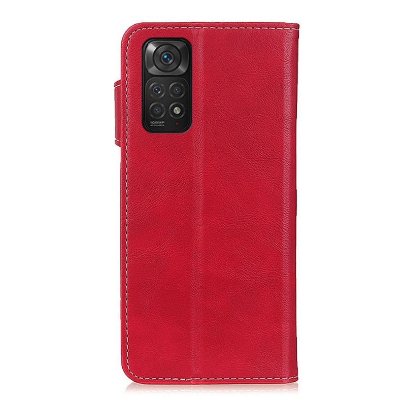 Folio-hoesje voor Xiaomi Redmi Note 11 / Note 11S S-vorm Leereffect Zichtbare Naden