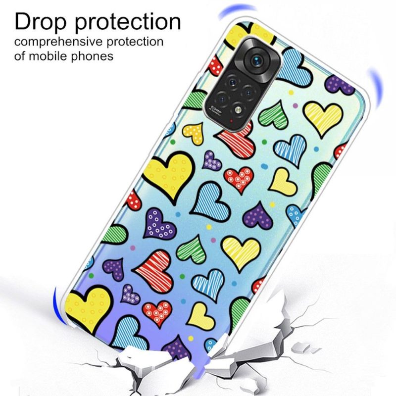 Hoesje voor Xiaomi Redmi Note 11 / Note 11S Anti-fall Gekleurde Harten