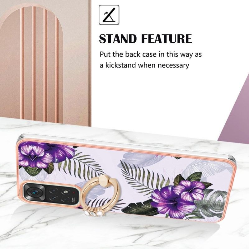 Hoesje voor Xiaomi Redmi Note 11 / Note 11S Exotische Bloemen Met Ring