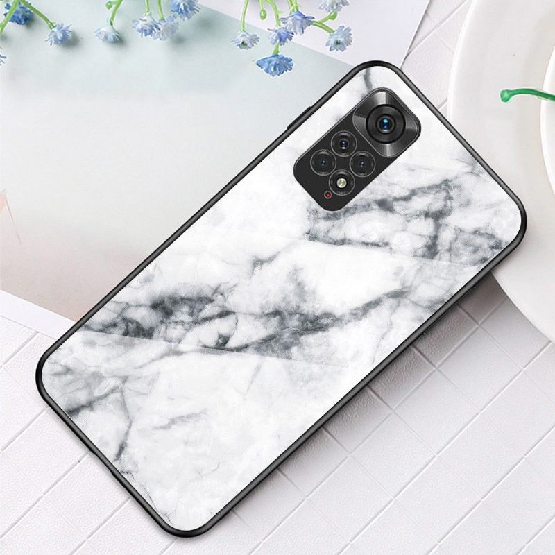 Hoesje voor Xiaomi Redmi Note 11 / Note 11S Lina Marmer Gehard Glas