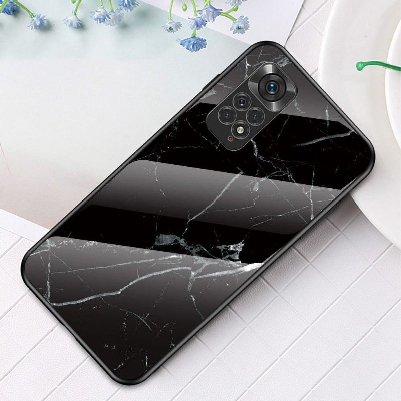 Hoesje voor Xiaomi Redmi Note 11 / Note 11S Lina Marmer Gehard Glas