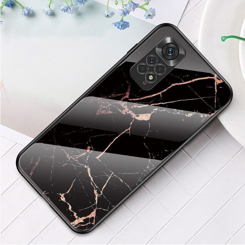 Hoesje voor Xiaomi Redmi Note 11 / Note 11S Lina Marmer Gehard Glas